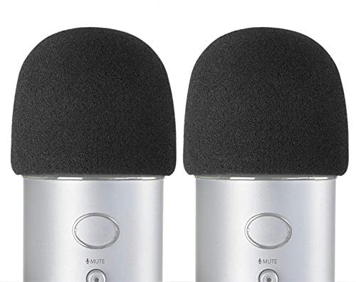 YOUSHARES Windscreen for Blue Yeti - Large Size Foam Cover Microphone Pop Filter for Blue Yeti, Yeti Pro and Other Large Microphones (2 Packs)