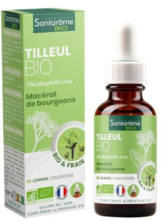 Santarome Bio - Tilleul Bio - Macérât de bourgeons - Bourgeon de Tilleul Bio - Bourgeon Frais - Gémmothérapie - Complément alimentaire Sommeil - Flacon de 30 ml - France