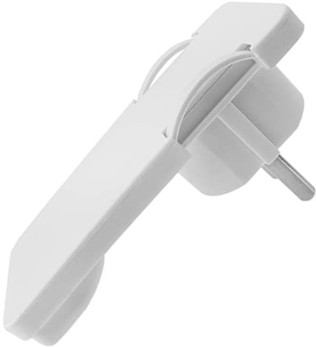 BeMatik - Clavija Enchufe schuko acodado Macho Blanco Extra-Plano para detrás de Muebles