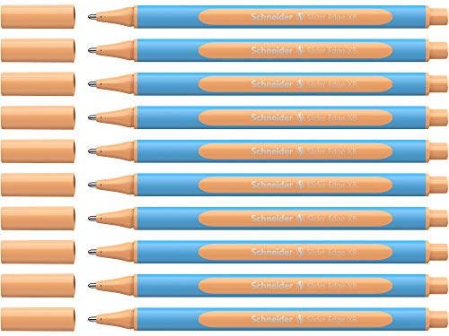 Schneider 152226 Slider Edge Pastell XB Kugelschreiber (Dreikant-Stifte mit Strichbreite XB) 10 Stück peach
