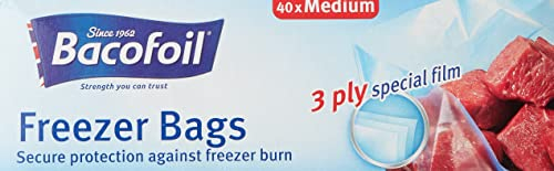Bacofoil 40 Freezer Bags Medium 3 Litre 25x32cm