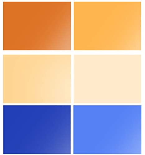 Selens 6 Stück 40 x 50 cm Leuchtgelfilter Lichtgele transparent Farbkorrekturblätter für 800 W Rotkopf-Stroboskop-Taschenlampe Fotostudio – Orange Blau