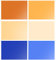 Selens 6 Stück 40 x 50 cm Leuchtgelfilter Lichtgele transparent Farbkorrekturblätter für 800 W Rotkopf-Stroboskop-Taschenlampe Fotostudio – Orange Blau