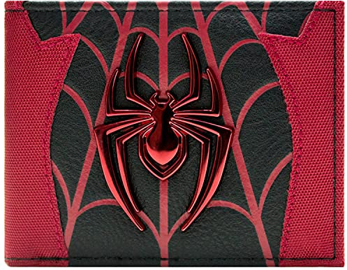Spider-Man Spinnennetz Glänzend Miles Logo Portemonnaie Geldbörse Rot