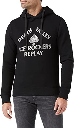 Replay Herren M6116B.000.21842 Kapuzenpullover, Schwarz (098 Black), S
