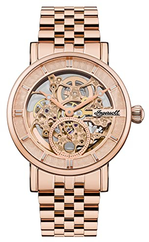 Ingersoll The Herald Herren-Automatikuhr, 40 mm, mit skelettiertem Zifferblatt und Edelstahlarmband I00411