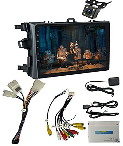 NC 9 Pulgadas 2din Android 8.1 Radio de Coche Reproductor de vídeo Multimedia Bluetooth Navegación GPS estéreo para Coche Compatible con Toyota Corolla 2009-2013 (Marco pequeño) + cámara 4LED