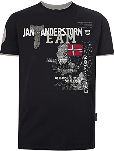 Jan Vanderstorm Herren T-Shirt Sölve Aus 100% Baumwolle | Gr. L-7xl schwarz, 4XL (XXXXL) - 68/70