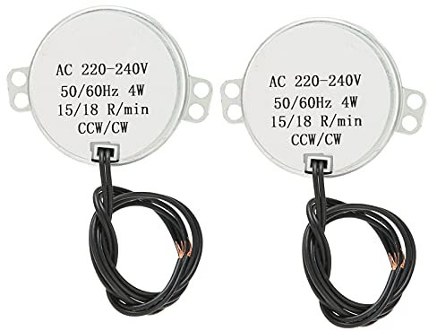 Motore AC 220‑240 V CCW/CW Direzione Sincrona Parti di Trasmissione Elettrica 15‑18 RPM 4 W (confezioni 2), Motore Dedicato, Motore dedicato