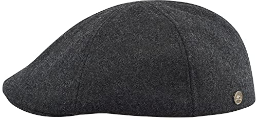 Sterowski Rusty Schiebermütze | Wolle Schirmmütze Herren Winter | Flatcap Gatsby Cap Newsboy Cap Golfmütze Barrett Mütze 54 cm Anthrazit