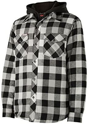 Hard Yakka Quilted Flannel Shacket Grey