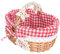 Cabilock Picknickkorb Rattan Korb Einkaufskorb Geschenkkorb Tragekorb Geflochten mit Griff Rot Liner Brotkorb Blumenkorb Landhausstil Picknickbedarf Aufbewahrungskorb Organizer