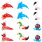 DICOSMETIC 12 Pieza 6 Estilos Animal Hecho A Mano Colgantes de Murano Pulpo Pájaro Delfín Flamenco Pato Mandarín/Colgantes de Cristal Loster Gargantilla Colorida para Hacer Joyas, Agujero: 2~4 mm