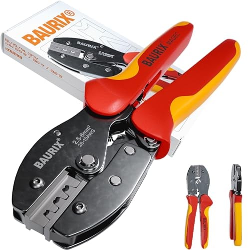BAURIX® Crimping Tool for MC4 Connector 2.5-6mm² - PV Solar Cable Properly Install - Electrician Tool for Professionals & DIY - MAGEC