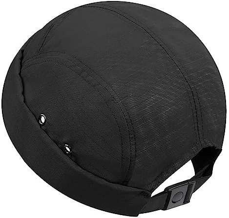 CLAPE Casquette sans Visiere Homme Femme Bonnet de Docker en Nylon UV Protection Docker Cap Bonnet Marin Miki 5 Panel Beanie Brimless Hat Black DBH01