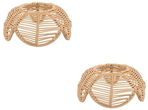 OSALADI 2st Lotus-lampenschirm Geflochtene Lampenschirme Lampenkäfig Aus Rattan Bauernhaus Lampenschirm Vintage Kronleuchter Lampenschirm Stehlampe Lampenschirm Weide Plastik Rattan-lampe