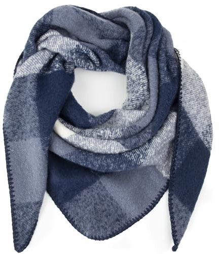 Glamexx24 Damenschal Damenhalstuch Herrenhalstuch Mehrfarbig mit Muster Winterschal sehr warm und weich XXL Schal für viele Angelegenheiten dreieckige Form