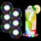 Mture 6 Stück Untersetzer Leuchtend, Bunt LED Untersetzer Acryl Rund Wasserdichte Leuchtuntersetzer, ON/Off Taste Getränke Untersetzer Set, Led Untersetzer für Gläser Partys Hochzeiten Bar Weihnachten