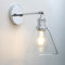 Pathson Industriel 180 degrés Ajustable Applique Murale, Cône Abat-jour en Verre Lampe Murale, Vanité Éclairage mural pour Salle de bain, Cuisine, Chambre à coucher (Chrome)