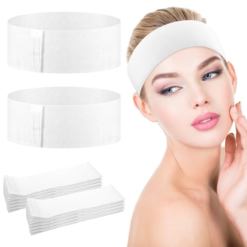 YUXIANLB 30 Fasce Per Capelli Usa E Getta Per Il Viso In Tessuto Non Tessuto Per La Cura Della Pelle Morbide Con Nastro Magico Regolabile Per Donne E Ragazze Saloni Di Bellezza Forniture