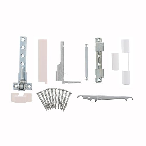 Siegenia Aubi Ecklager Reparatursatz für Kunststofffenster | Ecklager, Flügellager und Scherenlager mit Abdeckkappen weiß, Schrauben und Ecklagerschlüssel