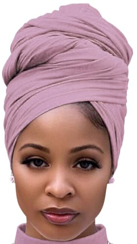DRESHOW Haarwickel für Schwarze Damen Schal Turban Langes Haar Kopfwickel Schal Kopftuch Weiche Stirnband Schals Gap