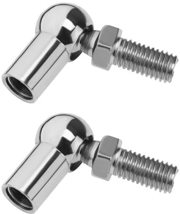 Create idea 2 PCS Cuscinetto A Sfere Con Estremità Asta M10 Con Distanza Centrale Del Perno Da 25 Mm Filettatura Femmina Destra Argento