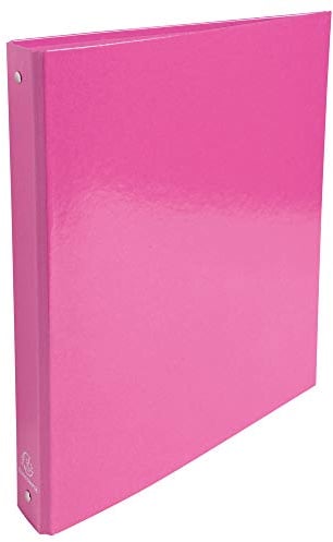 Exacompta - ref. 519296E - Box of 10 Rigid Iderama Binders - 4 Round Rings Diameter 30 mm - Spine 40 mm - External Dimensions: 32 x 26 cm - A4 File Format - Colour: Pink