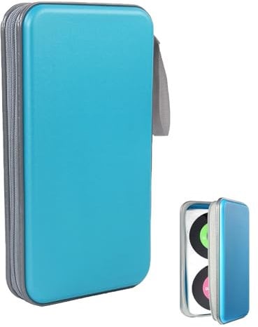 SVUPUE Custodia per CD, Organizer per 80 CD, Blu, Plastica, Supporto per Dischi Protettivi per Viaggi in Auto
