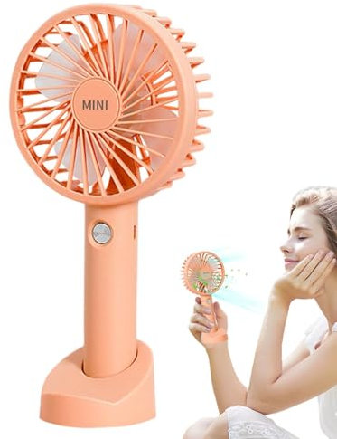 Ventilador portátil, ventilador portátil - Abanico personal con base - Ventilador portátil para exteriores, ventilador personal recargable de 3 velocidades con base