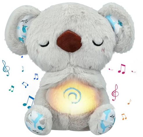 UrbanHomes Koala, Schlummer Koala, Sleeping Relief Koala Plüschtier, Beruhigender Koalabär, Atmende Koala Plüsch Puppe Schlafende Relief Koala Für Baby Sound Geschenke, Schlaf Koala, Upgrade-Version