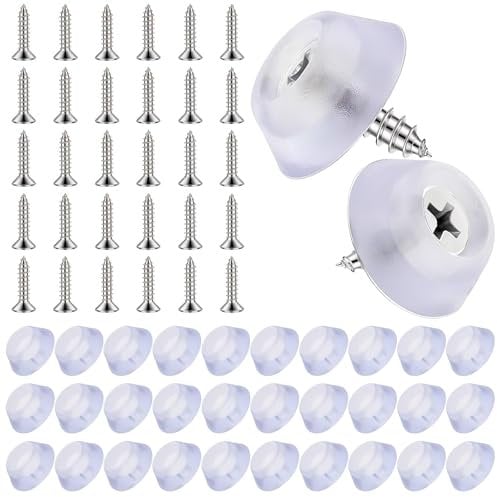 PEOVLVN 30 Pieces Rubber Feet for Cutting Board, Cutting Board Feet Non Slip Rubber Feet with Stainless Screws Clear Rubber Bumpers Rubber Feet for Electronics Furniture Kitchen Appliances