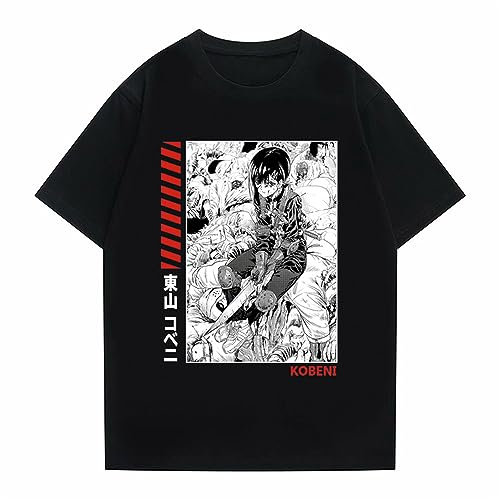 TAGUIHBE Japanese T Shirt Manga Chainsaw Man Graphic Print Short Sleeve T-Shirts Loose Y2k Clothes Tops Tee Black S