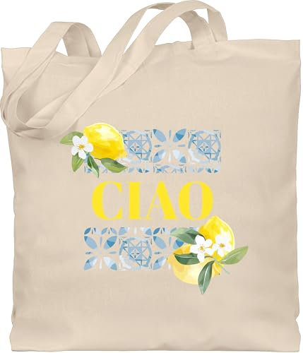 Baumwolltasche - Statement - Taschen - Limoncello Ciao | Urlaub Italien | Lebensgefühl | Limoncello-Fans | Urlaubsfeeling Italia - Unisize - Naturweiß - tasche statements zitrone sprüche zitronen