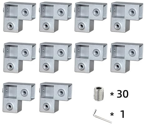 10Pack 3 Way Corner Joints for 1 inch Square Tube, 90 Degree Aluminum Connector, Shelving,Plant stand, Storage rack Clamps