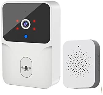 ZKLGS Video Doorbell Wireless, Tuya Video Doorbell Camera Wireless Doorbell Camera With Chime 1080P HD 2-Way Rechargeable Battery for Home Security(Bianco)