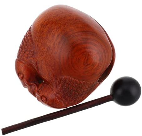 CHICAMPERA Holz Fisch Dekoration für Meditation Musikinstrument Zen Trommel Traditionelles Handwerk für Büro Zuhause für Entspannung Stressabbau