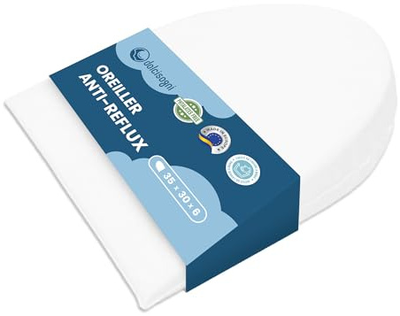DOLCI SOGNI – Keilkissen Bett und Sofa – Ergonomisches Reflux Kissen zur Oberkörperhochlagerung, wasserdicht und waschbar – Halbkreisförmige Form, 35 x 28 x 6 cm