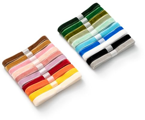 AOKSUNOVA Samtband Geschenkband Samt Schleifenband Dekoband 20 Farben | Samtband als Geschenkband und Schleifenband, Weiches Dekoband für Hochzeit,Weihnachten,Geburtstag und Festliche Verpackung