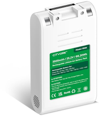CITYORK 25.2V 3500mAh Staubsauger Batterie für Xiaomi G9, G9 Plus, G10, G10 Plus,Ersatzakku für Dreame Akku Staubsauger R10, R10 Pro, T10, T20, T20 Pro, V12S, V16S Staubsauger