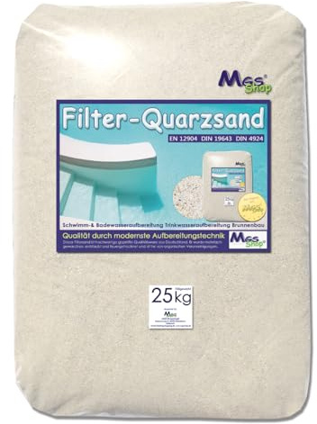 MGS SHOP Filtersand Quarzsand geprüfte Qualität Körnung wählbar (0.5-1mm)