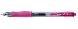 Piloto G-2 0.7mm Fina Retráctil Pluma - Rosa (3 Unidades)