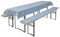 Brandsseller Auflagenset für Bierzeltgarnituren 3-teilig 2 Bankauflagen gepolstert 220x25 cm und 1 Tischdecke 240x90 cm für alle gängigen Festzeltgarnituren Bierbankauflagen Outdoor - Blau Kariert