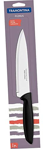 Tramontina - Cuchillo Chef - Plenus - Negro - 18 cm - Acero Inoxidable