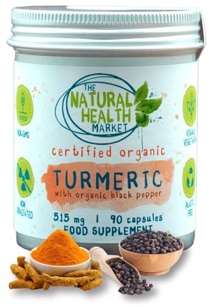 Organic Turmeric with Organic Black Pepper Capsules The Natural Health Market (90 Capsules)