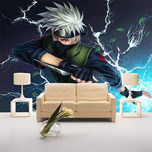 MINCOCO Photo personnalisé papier peint 3D Anime Naruto étudiant dortoir chambre enfants télévision canapé toile de fond peintures murales papier peint @ 250x175cm