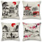 Artscope 4er-Set Dekorativ Kissenbezug 45 x 45 cm, Polyester Leinen Kissenbezüge Dekokissen Kissenhülle Set Kissen Fall für Sofa Auto Schlafzimmer Zuhause Dekor (Japanischer Stil)