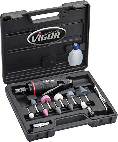 Vigor Mini-Stabschleifer-Satz (Aufnahme: 3-6 mm, Umdrehungen pro Minute: 25.000, Leistung: 185 Watt, Gewicht: 0,31 kg) V6906, Schwarz-Rot