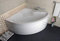 ECOLAM symmetrische Badewanne Eckbadewanne Standard Polimat Acryl weiß 120x120 cm + Schürze Ablaufgarnitur Ab- und Überlauf Automatik Füße Silikon Komplett-Set (120 x 120 cm)