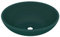 vidaXL Luxuriöses Waschbecken Oval mit Abflussloch Waschschale Aufsatzwaschbecken Waschtisch Waschplatz Handwaschbecken Matt Dunkelgrün 40x33cm Keramik